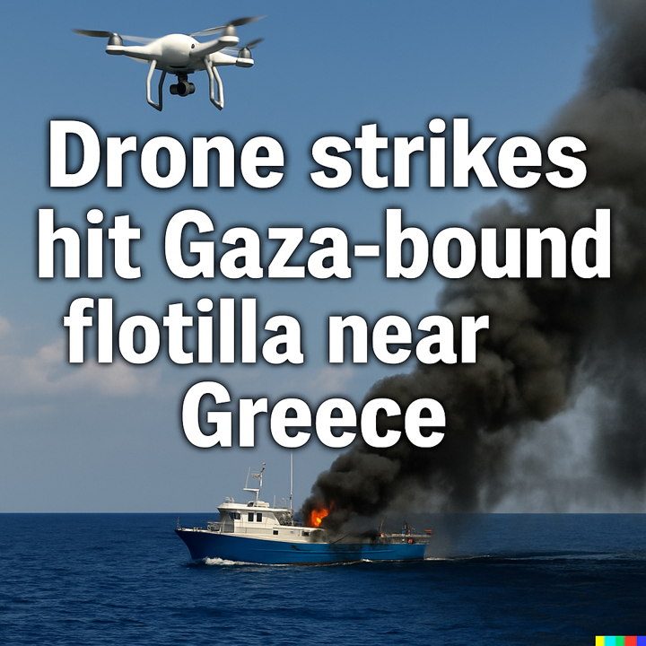Drone Attack Hits Gaza Aid Flotilla Near Greece: International Outrage Grows