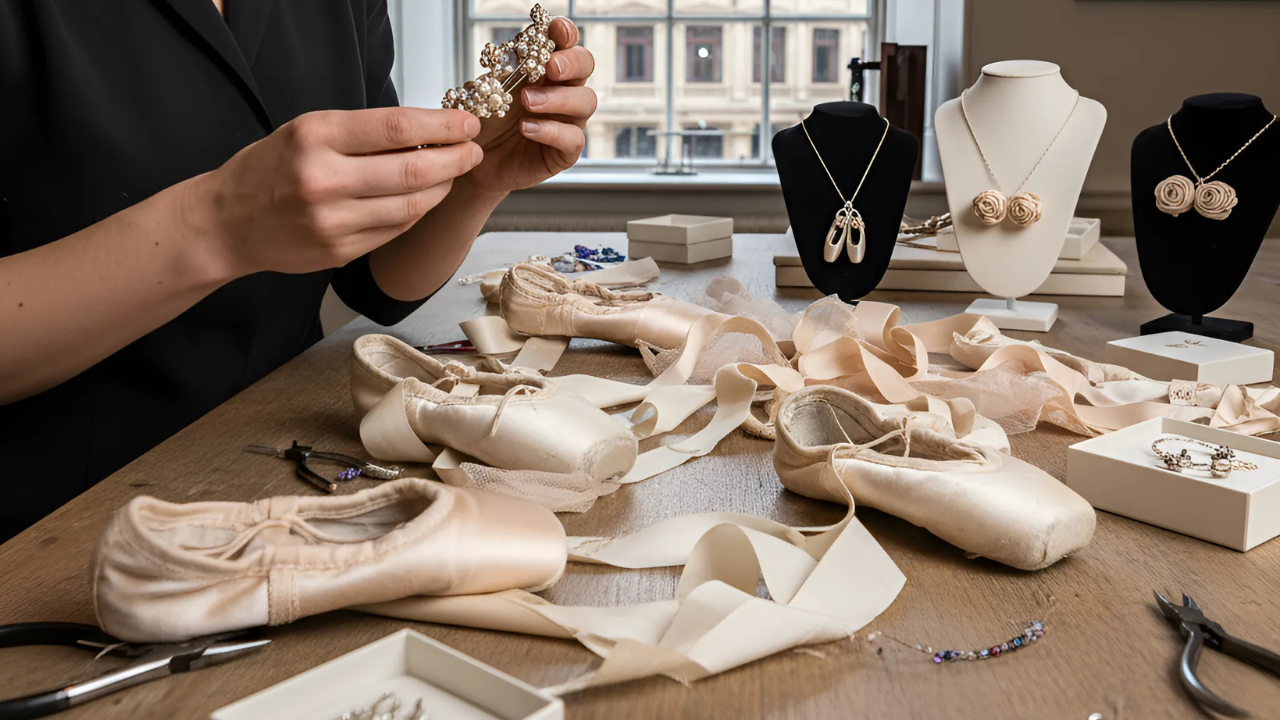 Royal Ballet Shoes Recycled into Jewellery by Artist