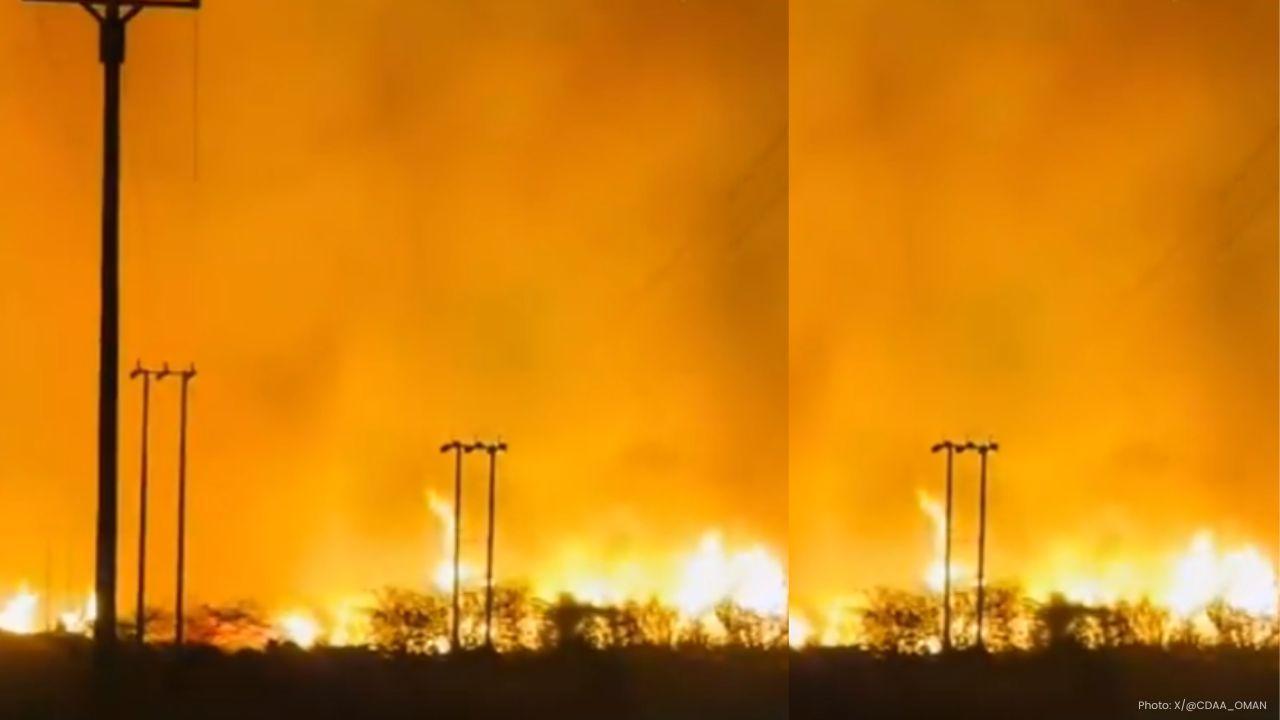 Wildfire Spreads Through Oman’s Wadi Al Abyad Region