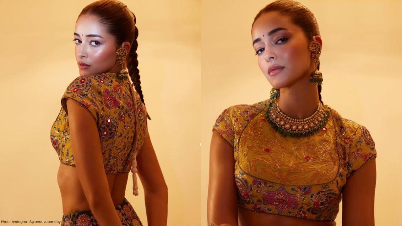 Ananya Panday wears black lehenga to Deeya Shroff’s mehendi, blending classic and contemporary elements