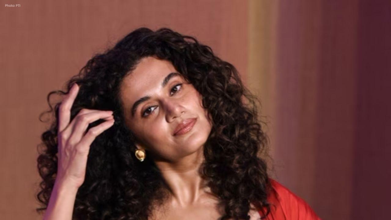 Taapsee Pannu Radiates Glamour in Yellow Mini-Dress at Nykaaland Delhi