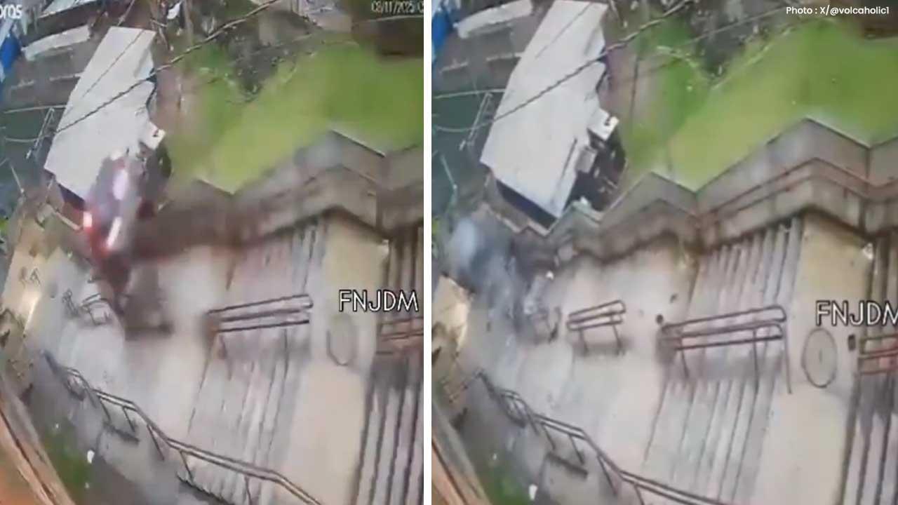 Driver Escapes Unscathed After Car Plummets Down Stairs in Brazil