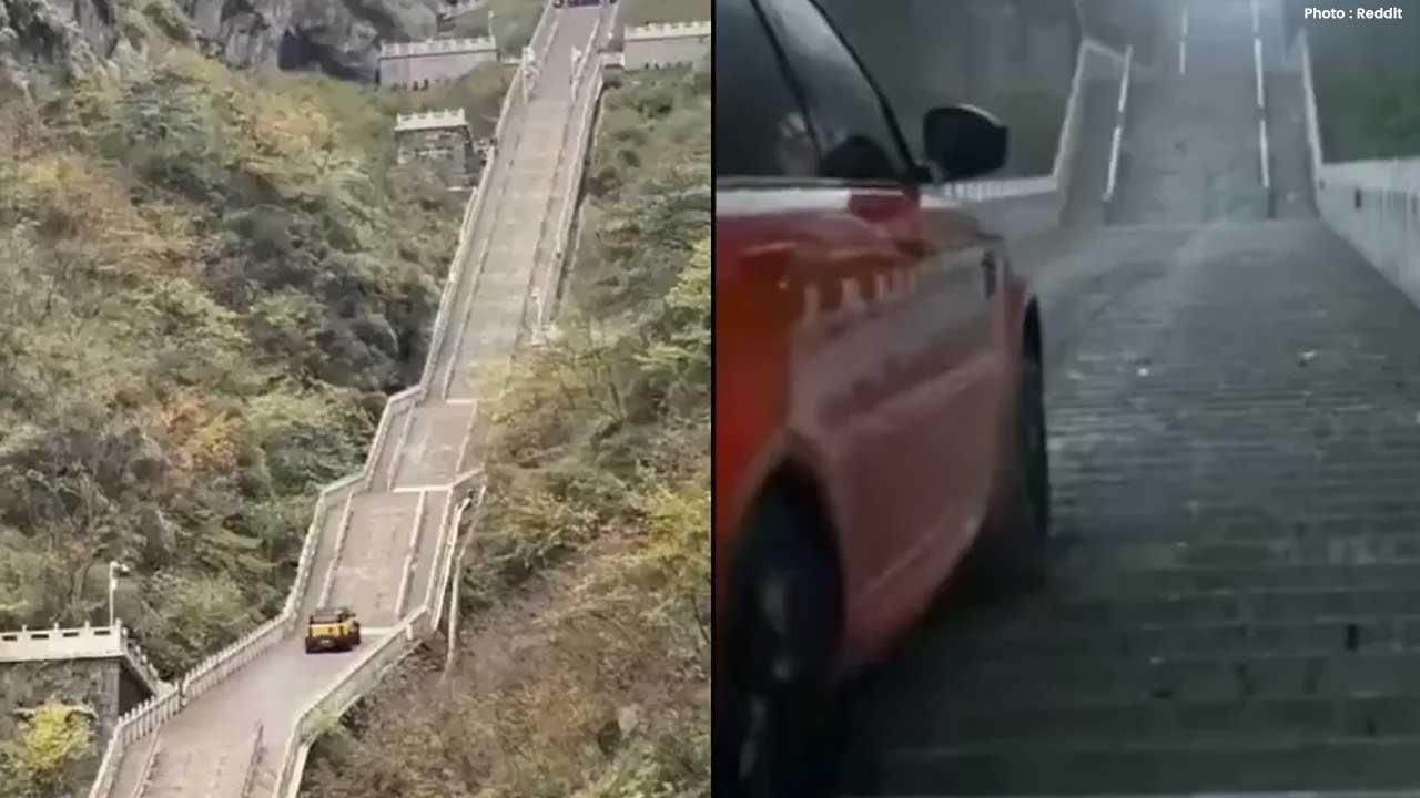 Chery Fengyun X3L SUV Fails in Tianmen Mountain Climb Attempt