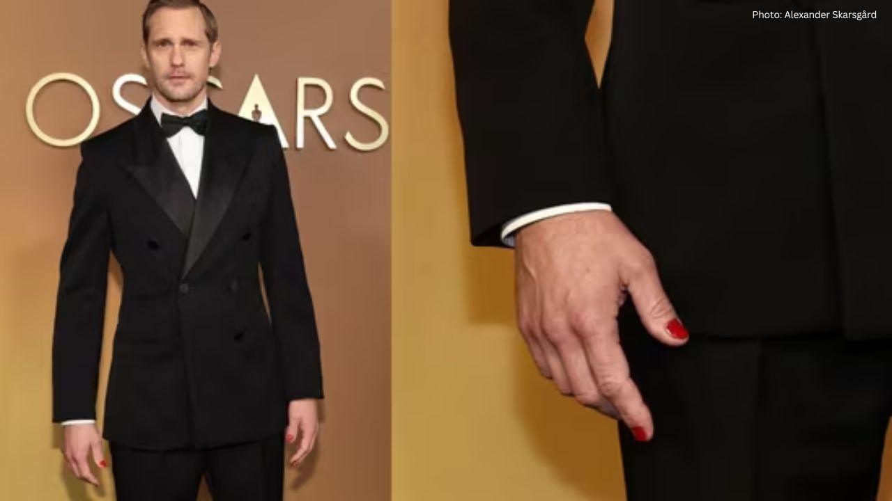 Alexander Skarsgård Dazzles with Red Nails Amidst Classic Tuxedo at Governors Awards 2025