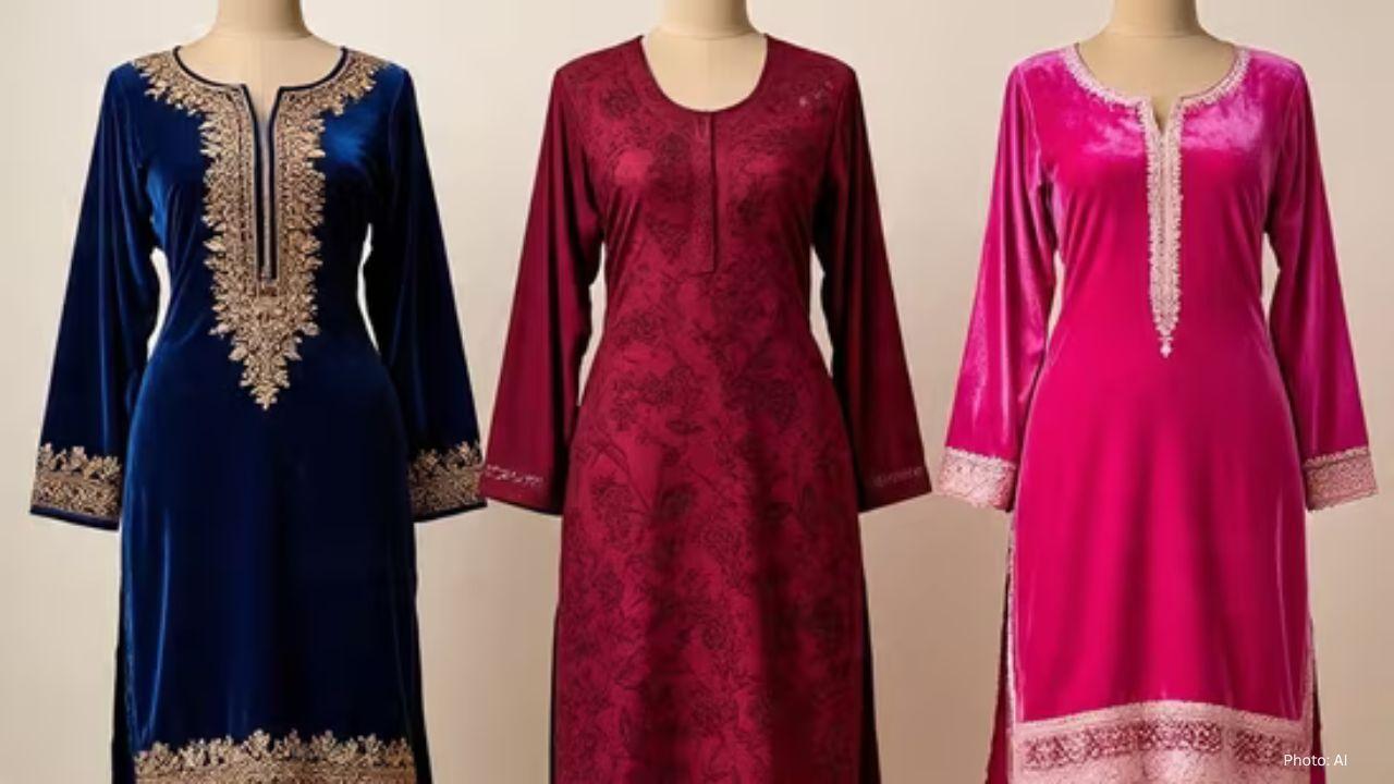 Embrace Winter Elegance with Velvet Kurta Sets