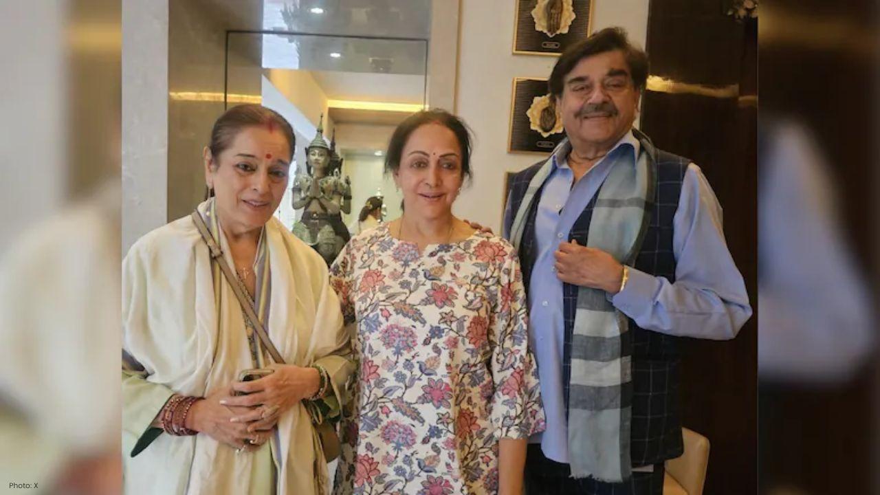 Shatrughan Sinha Checks on Hema Malini as Dharmendra Recovers