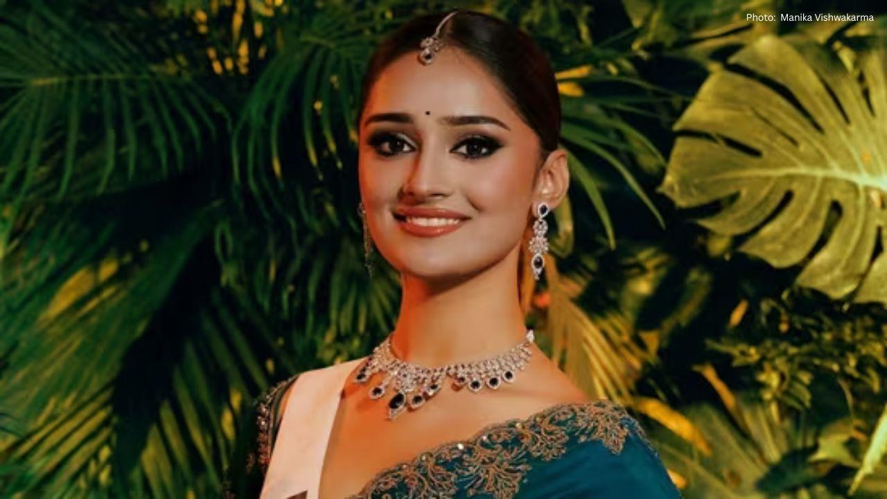 Manika Vishwakarma Turns Heads in Regal Saree at Miss Universe 2025