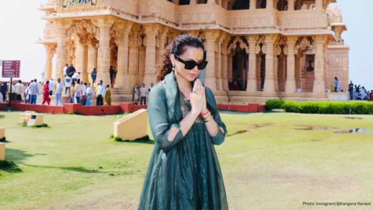 Kangana Ranaut Graces Somnath Temple, Reverently Seeks Blessings