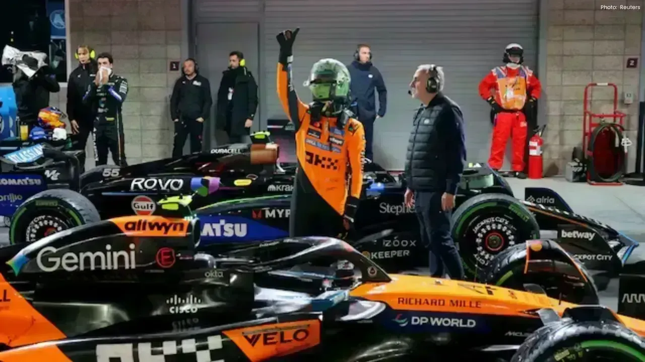 Norris Claims Pole Position Amid Rainy Conditions at Las Vegas GP