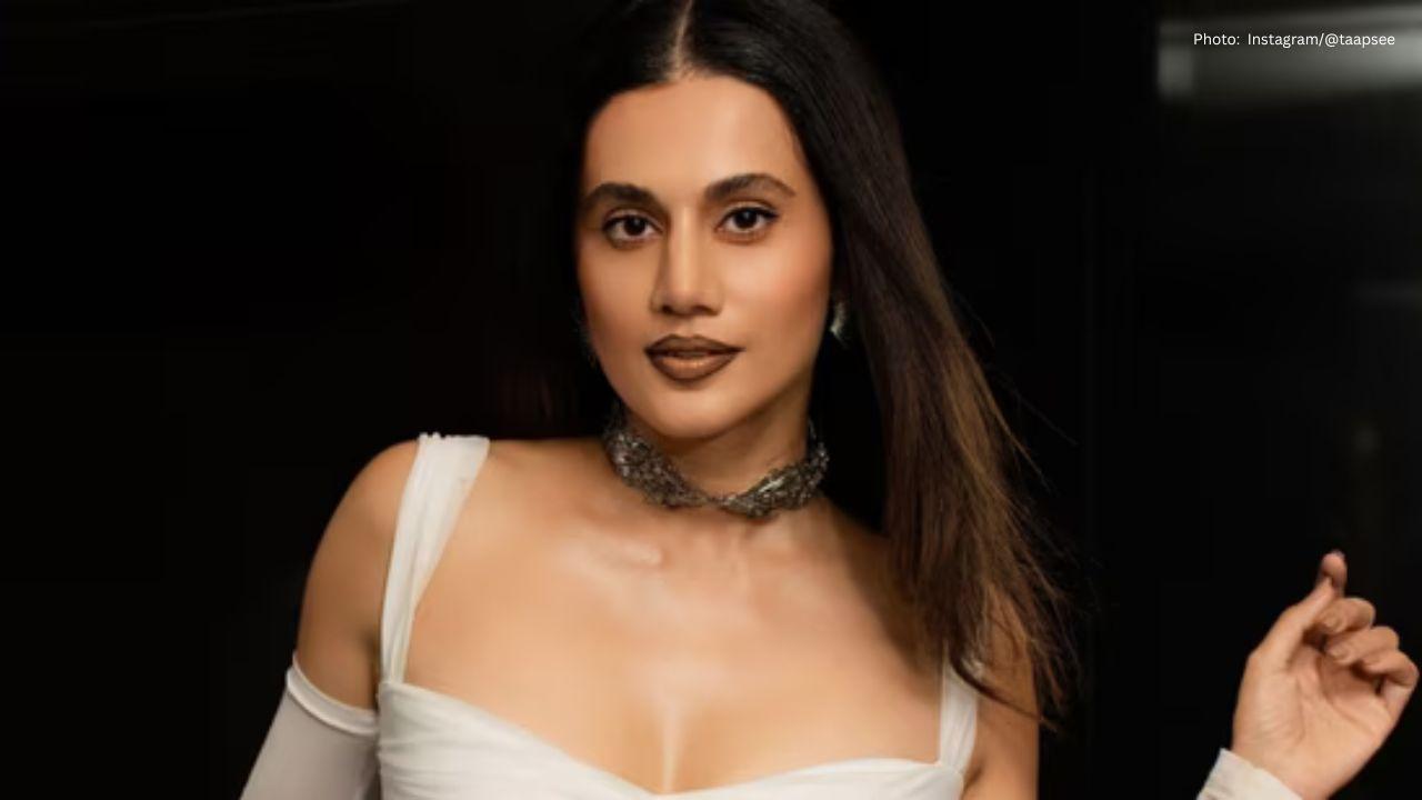 Taapsee Pannu Shines in Elegant White Midi Dress with Striking Metallic Touch