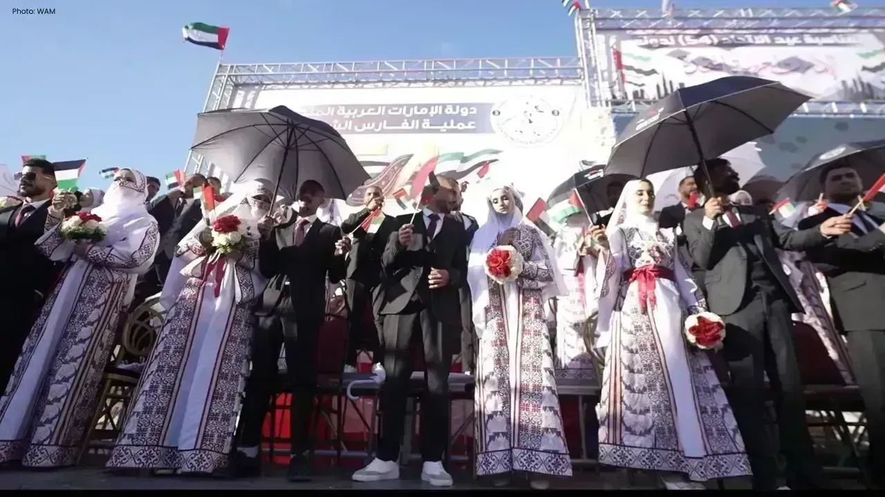 UAE Celebrates Eid with Mass Wedding for 54 Couples from Gaza