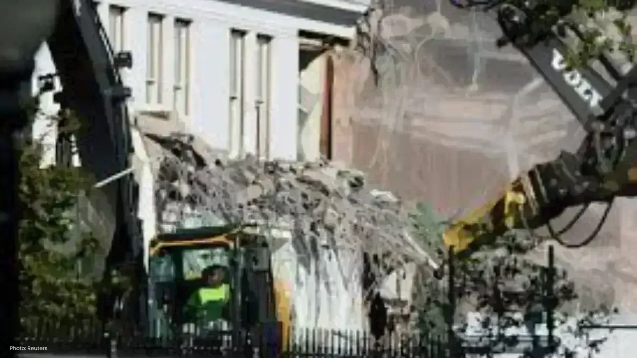 Demolition of Fredericton's Landmark Grandstand Commences
