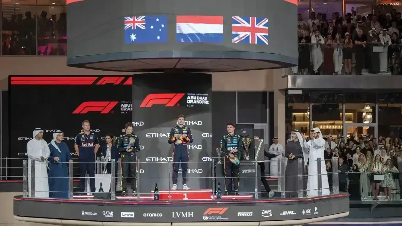 Sheikh Theyab Celebrates F1 Champions at Abu Dhabi Grand Prix
