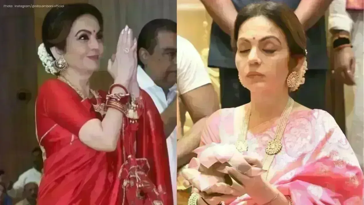 Nita Ambani Captivates in Elegant Red Saree at DAIS Annual Celebration