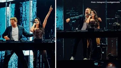 David Guetta and Nora Fatehi Preview New Track at Mumbai Concert