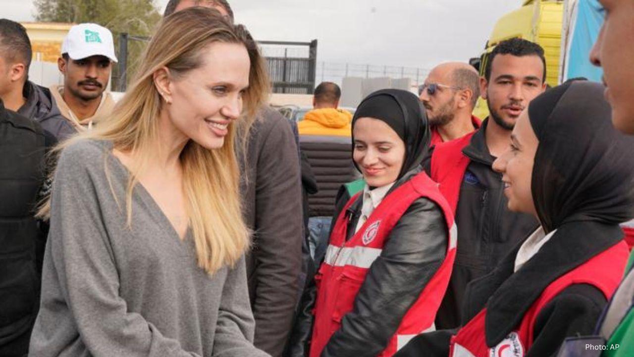 Grandmother and Grandson Die in Gaza Tent Fire as Jolie Visits Rafah Crossing