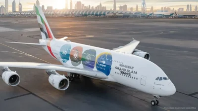 Emirates Launches Airbus A380 Livery Honoring Grand Slam Tennis