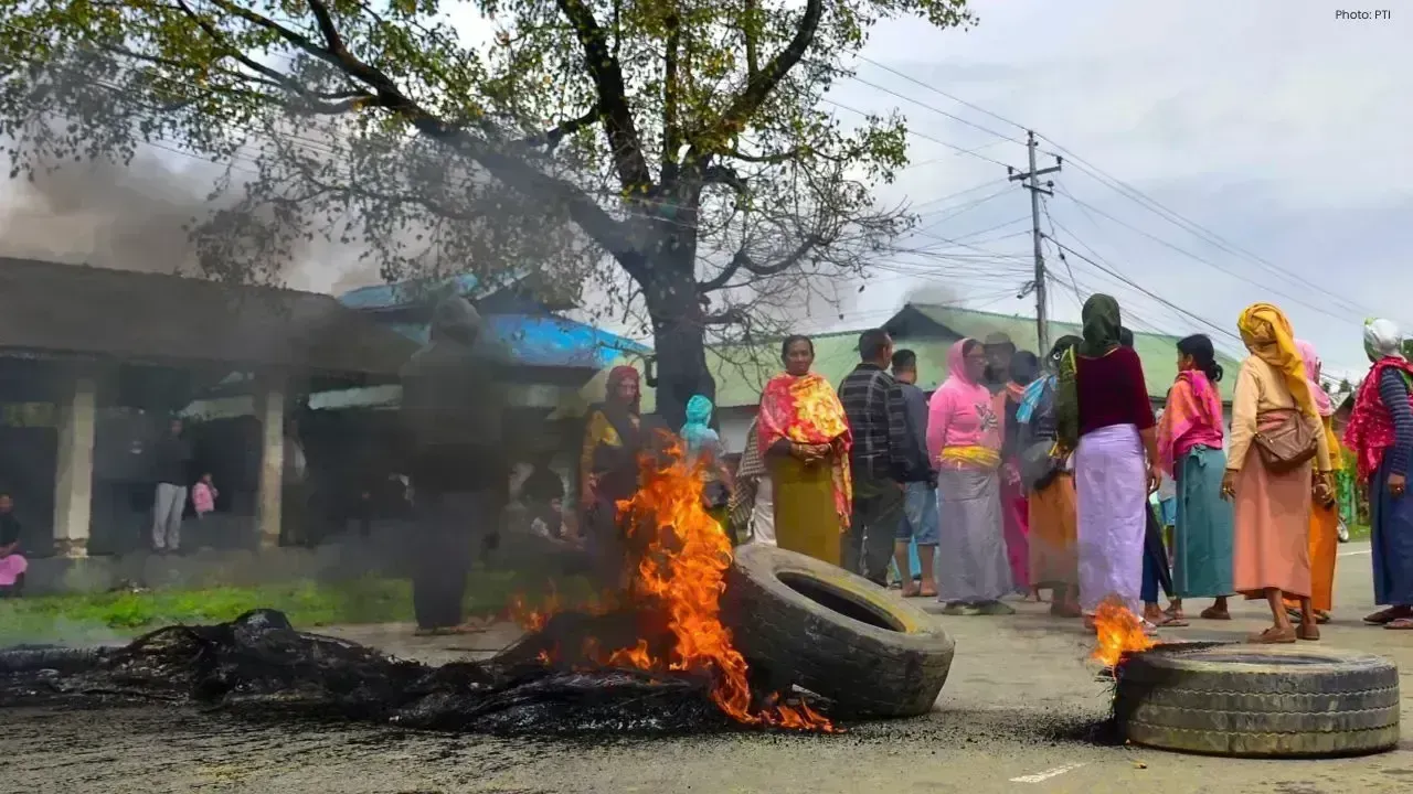Violence Erupts During Torch Rally in Imphal West Amid Restrictions