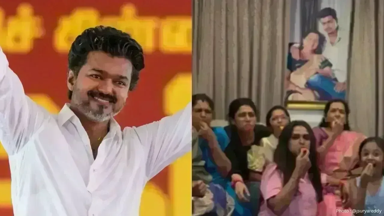 Thalapathy Vijay Celebration: Trisha Arrives at Chennai Residence, Fans Gather