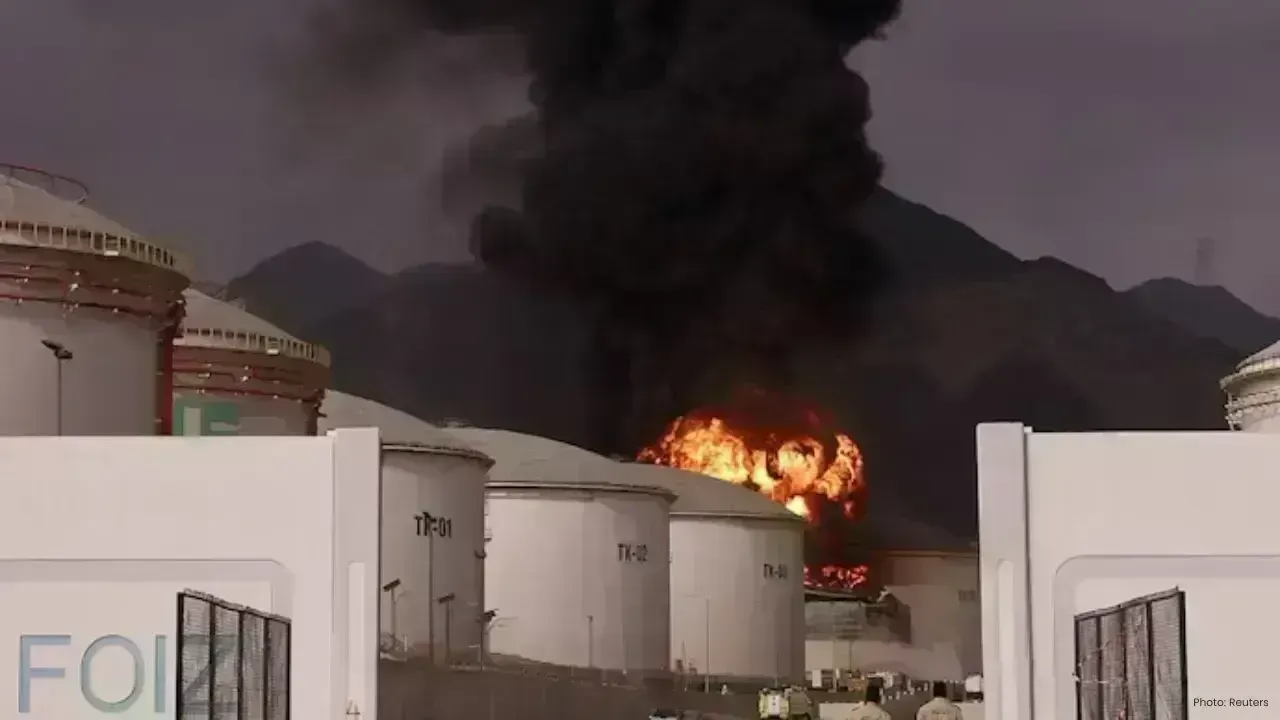 India Denounces Iranian Attack on UAE Oil Facility, Injuries Reported