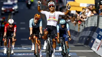 UAE Team Emirates-XRG Celebrates Narváez's Giro Stage 4 Victory